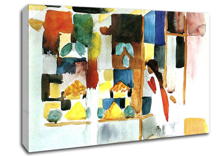 August Macke Children At The Vegetable Shop 1 Canvas Wall Art