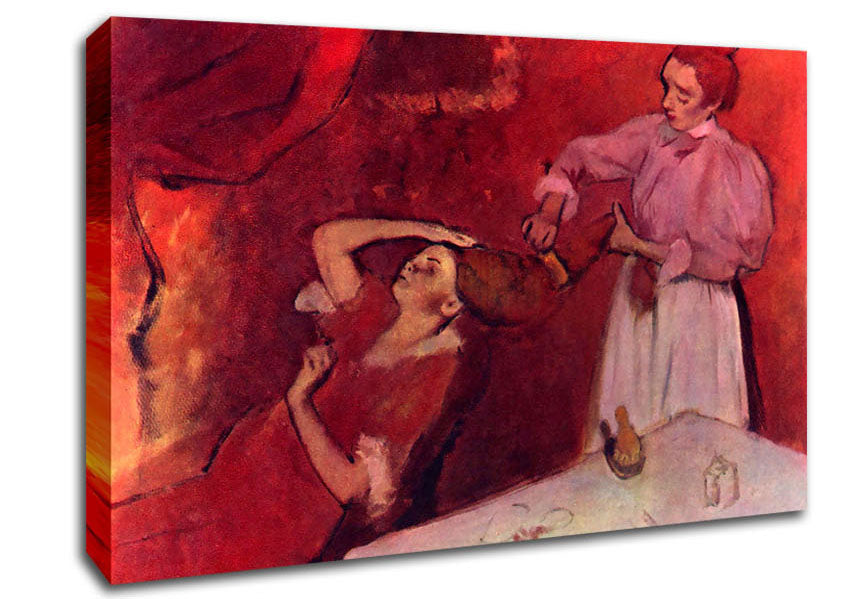 Degas Combing Hair Canvas Wall Art