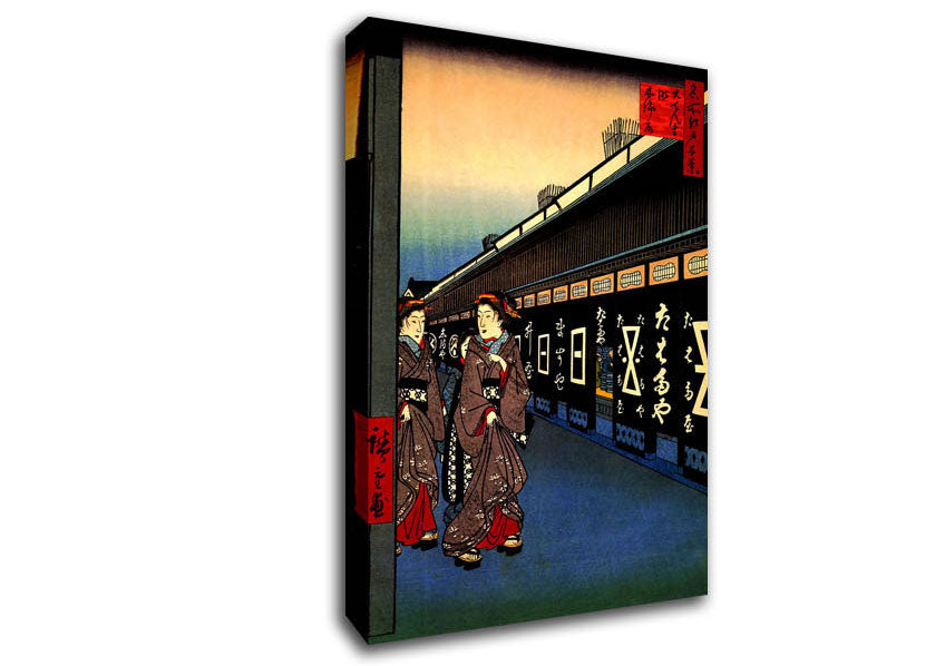 Hiroshige Cotton Goods Lane Canvas Wall Art