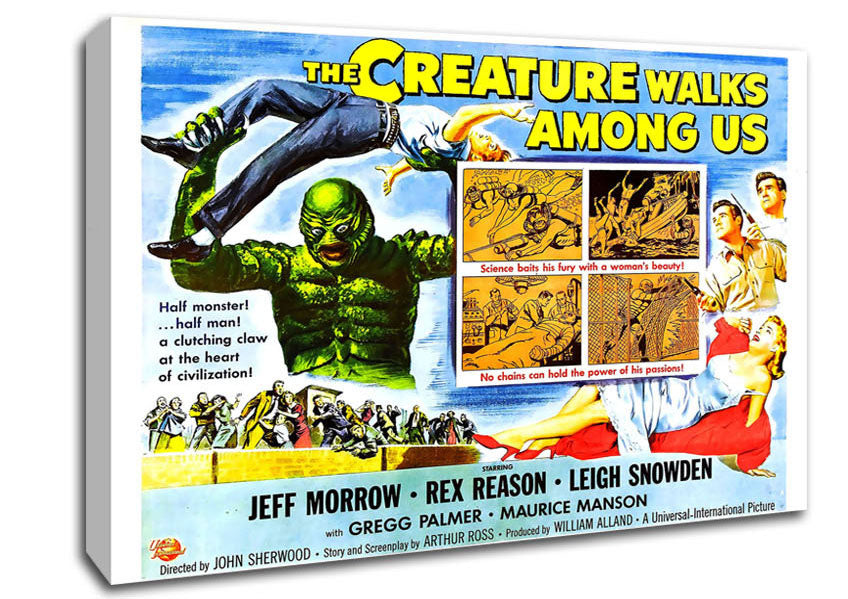Creature Walks Among Us Poster 4 Canvas Wall Art