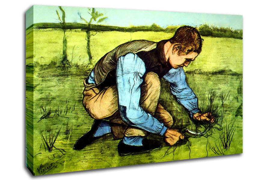 Van Gogh Cutting Grass Canvas Wall Art