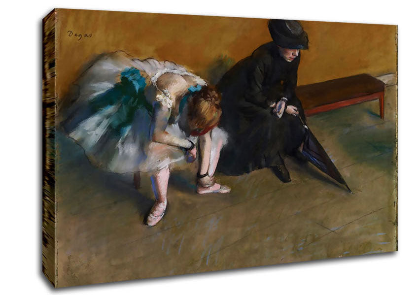 Degas Waiting Canvas Wall Art