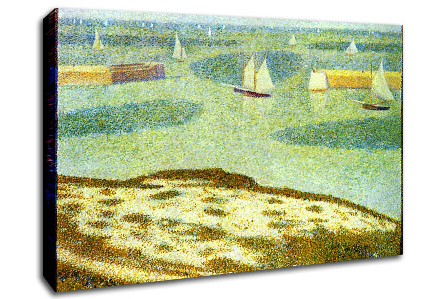 Seurat Entrance To Port-En-Bessin Canvas Wall Art