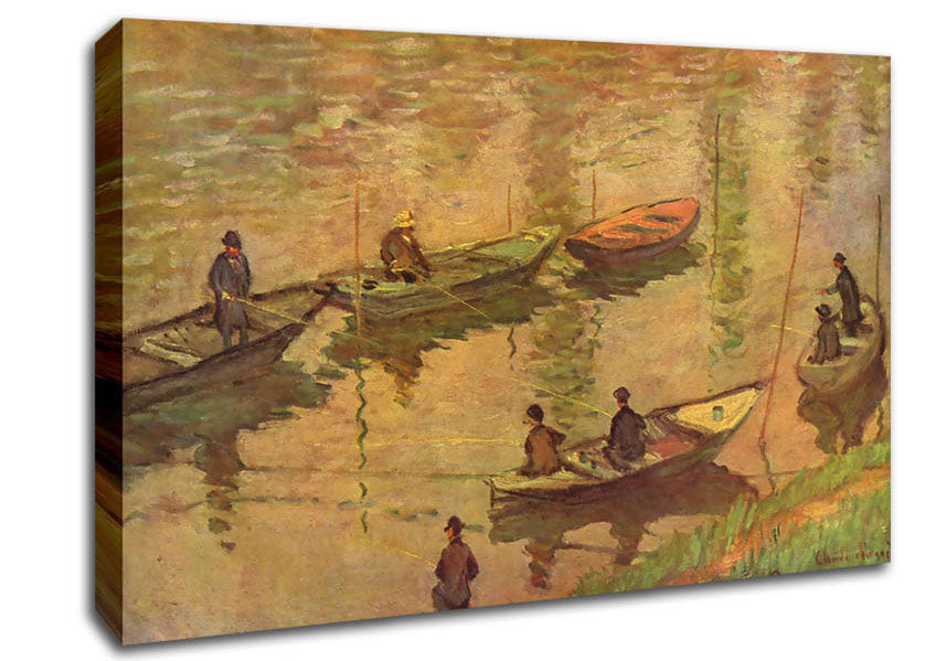 Monet Fishermen On The Seine At Poissy Canvas Wall Art