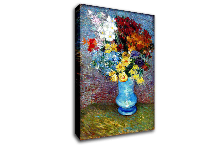 Van Gogh Flowers In A Blue Vase Canvas Wall Art