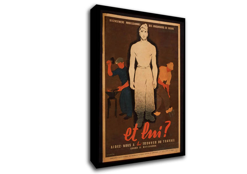 French Poster 4 Canvas Wall Art