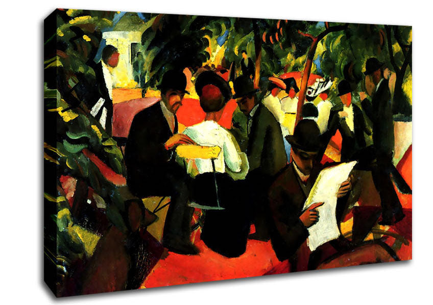 August Macke Garden Restaurant Canvas Wall Art