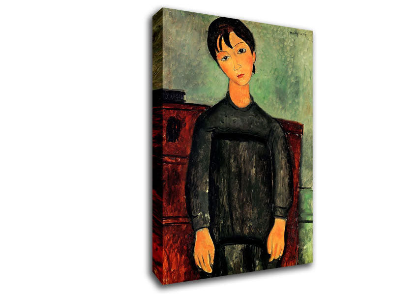 Modigliani Girl With A Black Robe Canvas Wall Art