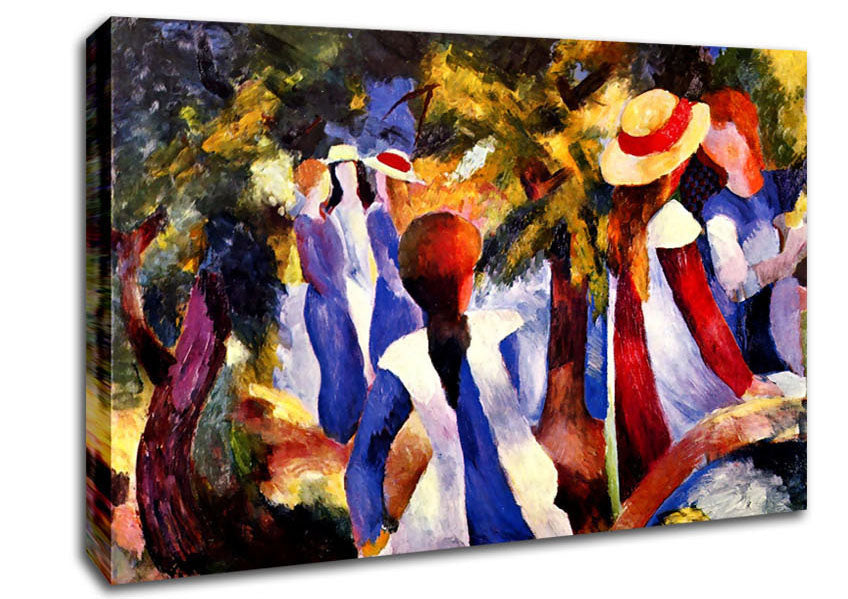 August Macke Girls In The Open Canvas Wall Art