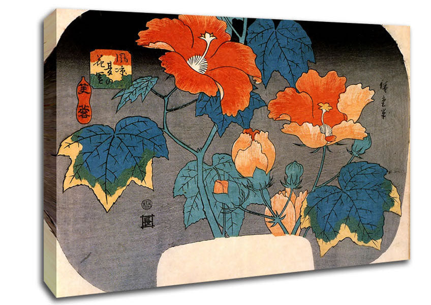 Hiroshige Hibiscus Canvas Wall Art