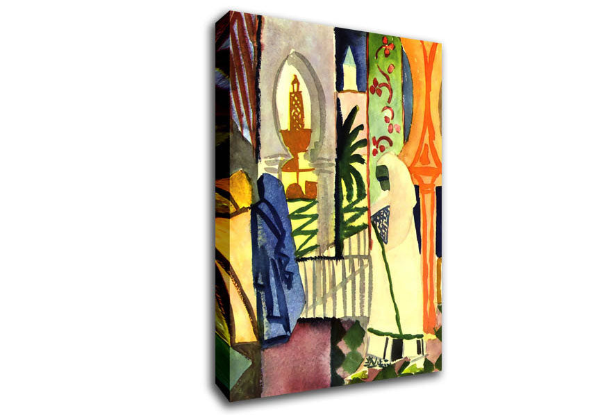 August Macke In The Temple Hall 1 Canvas Wall Art