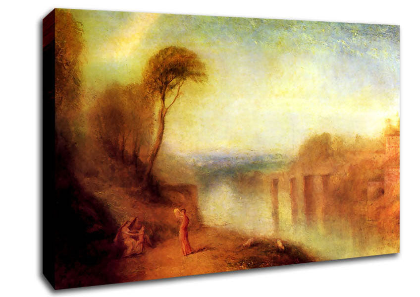 Joseph Mallord Turner Landscape With A Woman With A Tambourine Canvas Wall Art