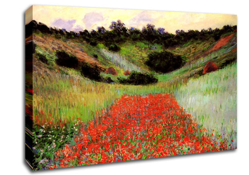 Monet Poppy Field Of Flowers In Giverny Canvas Wall Art