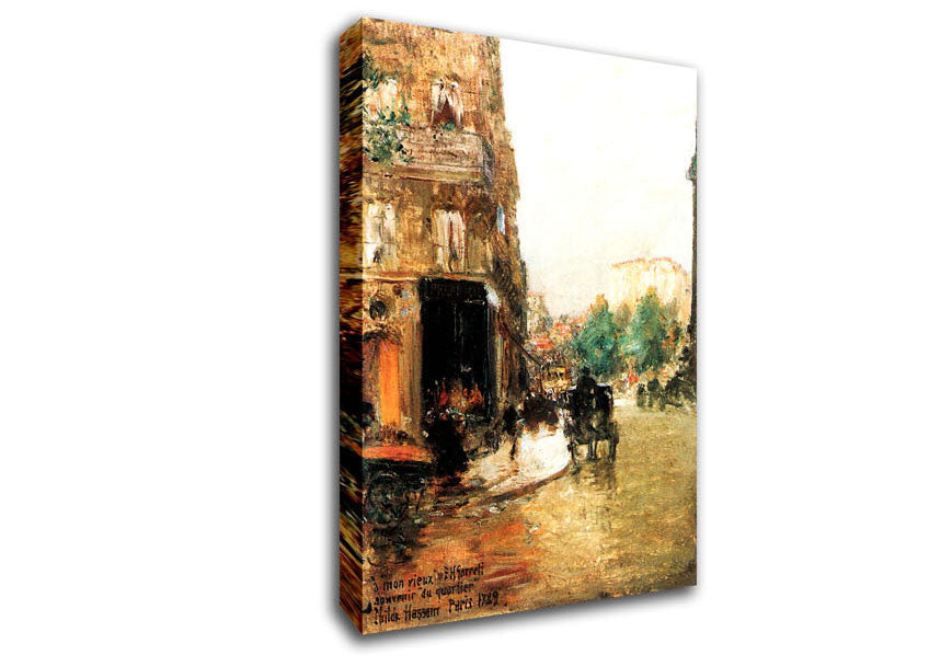 Hassam Parisian Street Scene 2 Canvas Wall Art