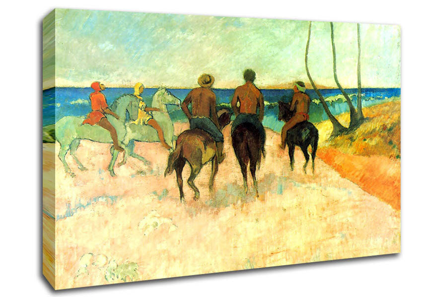 Gauguin Riding On The Beach 2 Canvas Wall Art