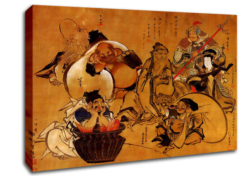 Hokusai Seven Gods Of Fortune Canvas Wall Art