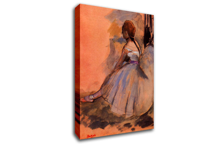 Degas Sitting Dancer With Extended Left Leg Canvas Wall Art