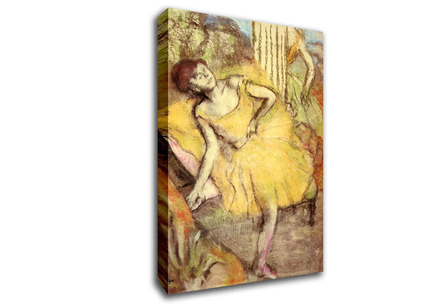 Degas Sitting Dancer With The Right Leg Up Canvas Wall Art