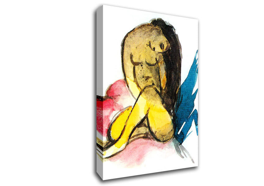 Franz Marc Sitting Yellow Lady Canvas Wall Art