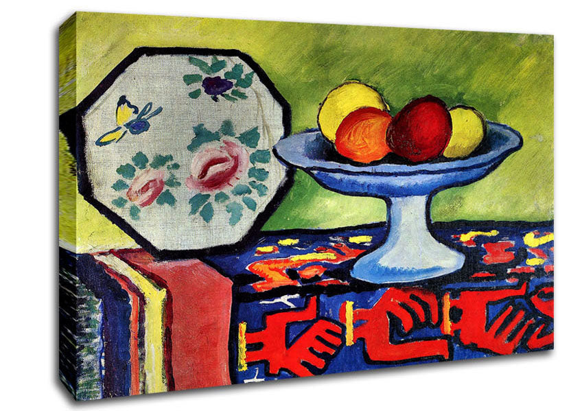 August Macke Still Life With Apple Peel And A Japanese Fan Canvas Wall Art