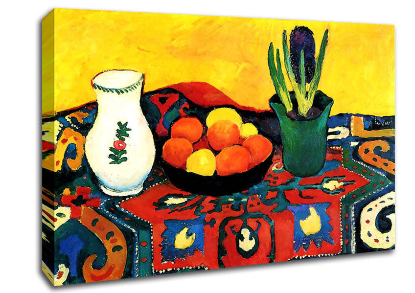 August Macke Still Life With Hyacinthe Canvas Wall Art