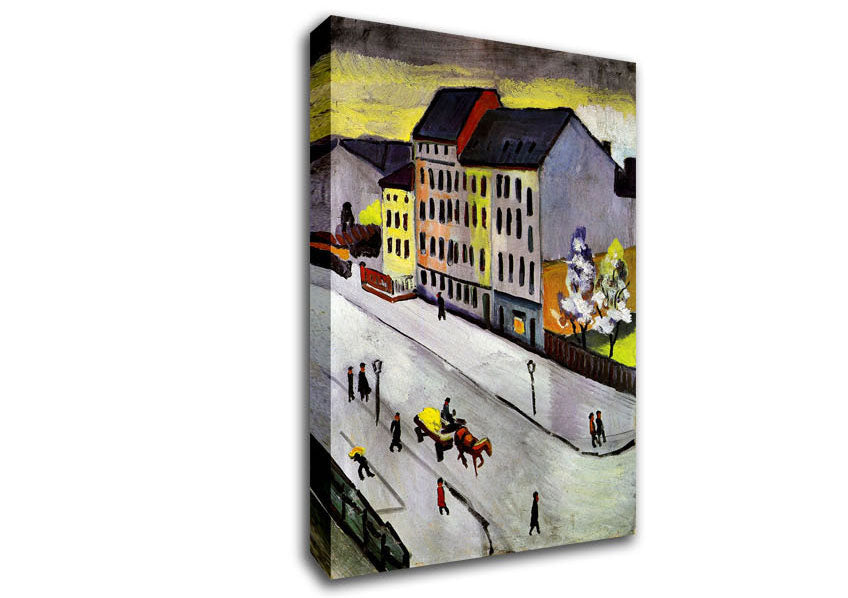 August Macke Street In Gray Canvas Wall Art