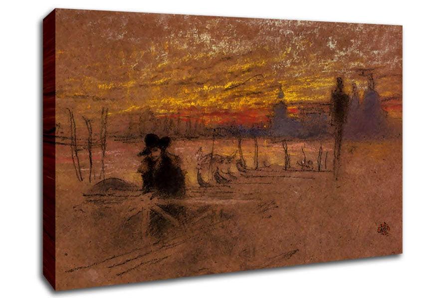 Whistler Sunset Red And Gold Canvas Wall Art