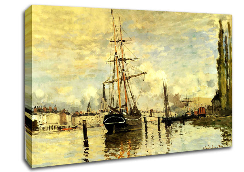 Monet The Seine At Rouen 1872 Canvas Wall Art