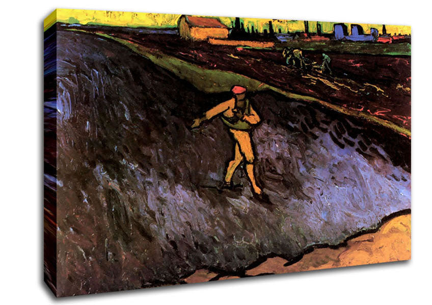 Van Gogh The Sower With The Outskirts Of Arles In The Background Canvas Wall Art