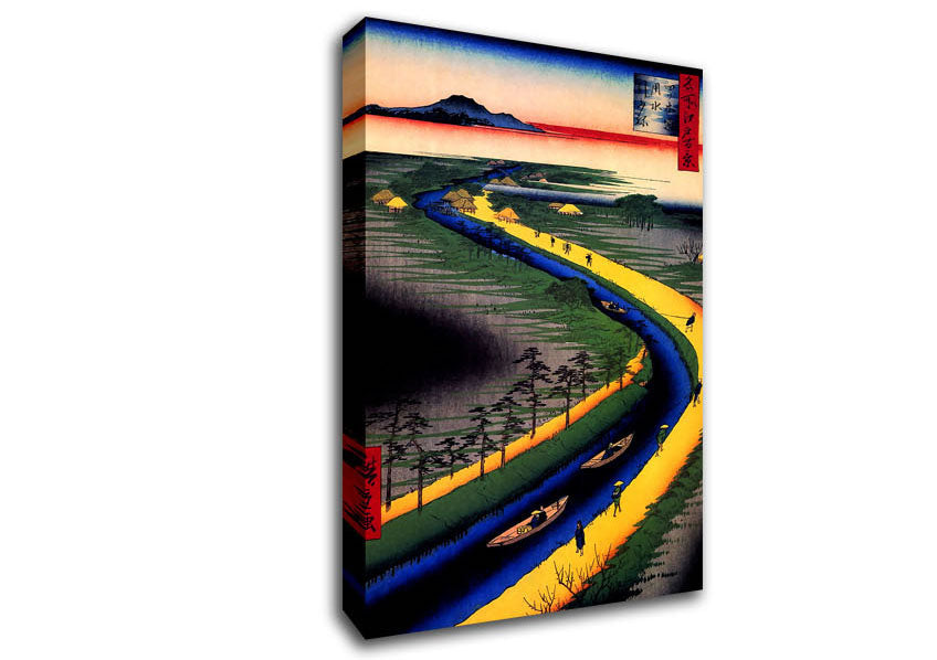 Hiroshige Towboats Along The Yotsugi Canvas Wall Art