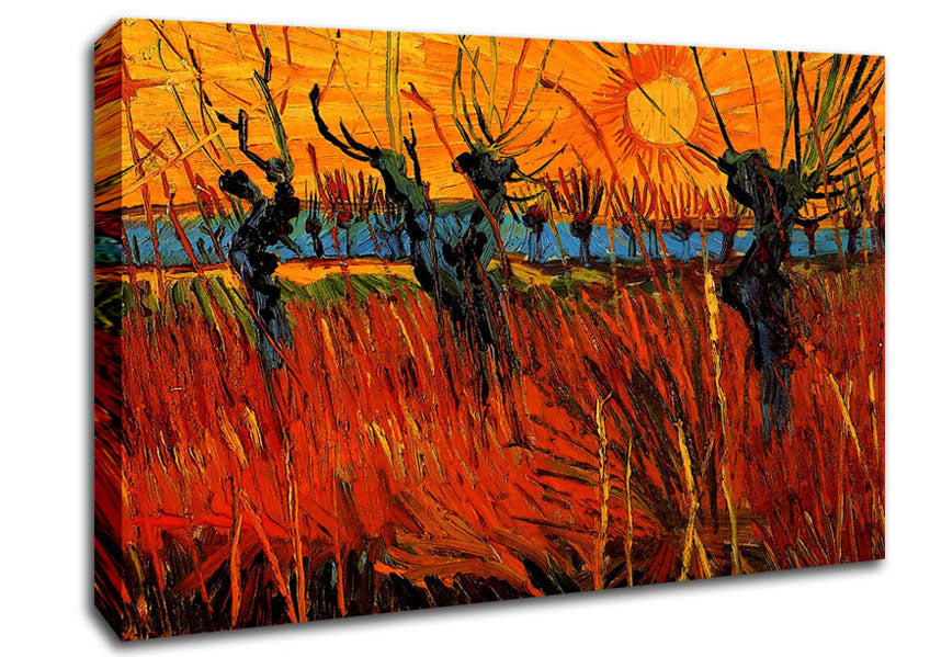 Van Gogh Willows At Sunset Canvas Wall Art