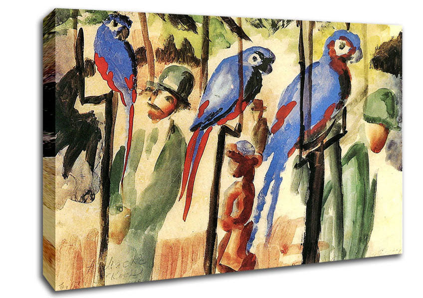 August Macke With The Parrots Canvas Wall Art
