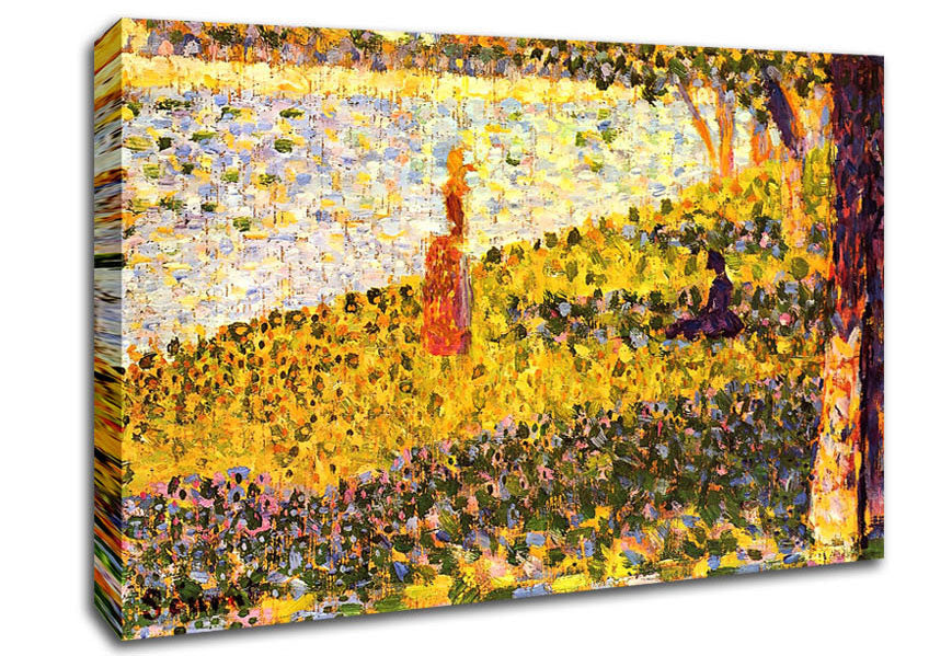 Seurat Women On The Shore Canvas Wall Art