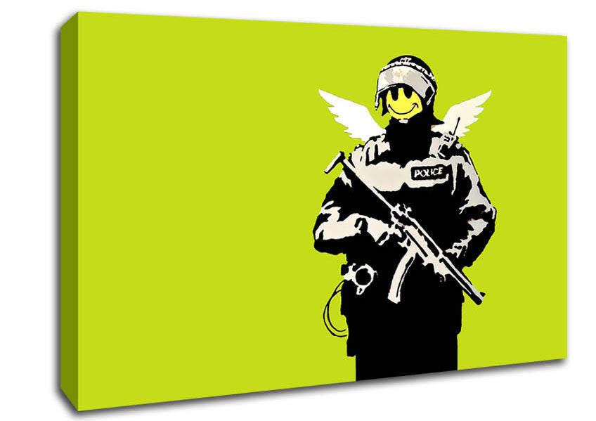 Angel Copper Lime Green Canvas Wall Art