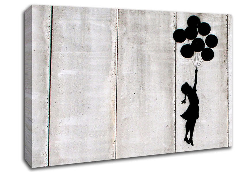 Balloon Girl Fly Canvas Wall Art