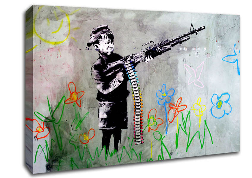Crayon Gun Canvas Wall Art