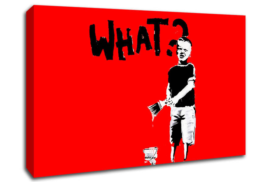 Graffiti Kid What Red Canvas Wall Art