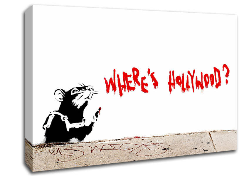 Rat Wheres Hollywood Canvas Wall Art