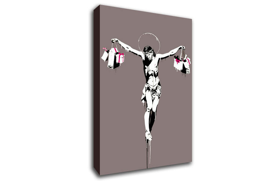 Thank Christ For Shopping (Portrait) Canvas Wall Art
