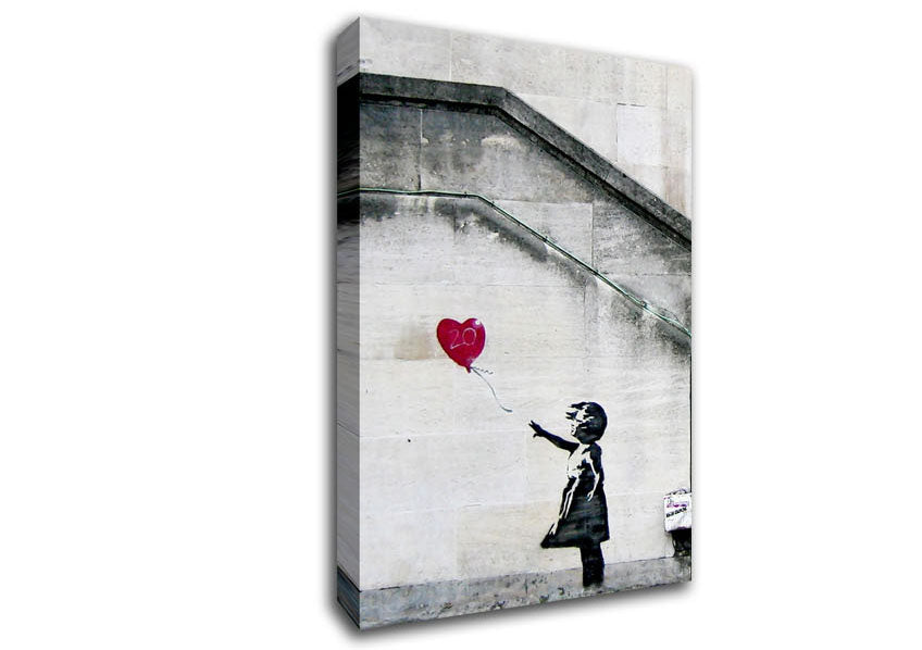 Heart Balloon Girl 20 Canvas Wall Art