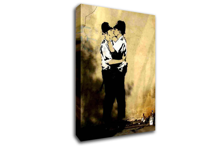 Kissing Coppers Portrait Canvas Wall Art