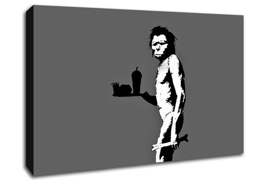 Mcdonalds Caveman Grey Canvas Wall Art