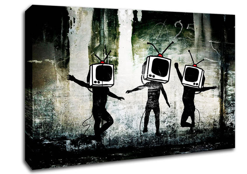 Tv Heads Canvas Wall Art