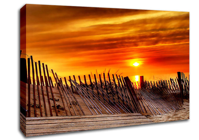 As The Sun Goes Down Over The Ocean Canvas Wall Art