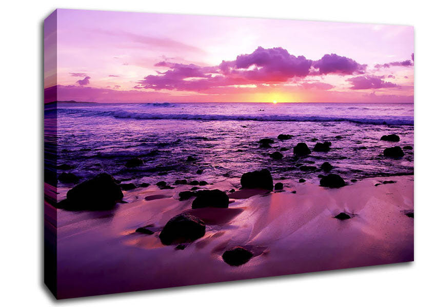 Lilac Ocean At The Crack Of Dawn Canvas Wall Art