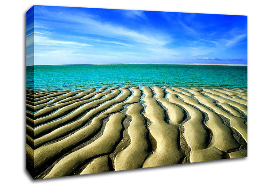 Sand Patterned Ocean Canvas Wall Art