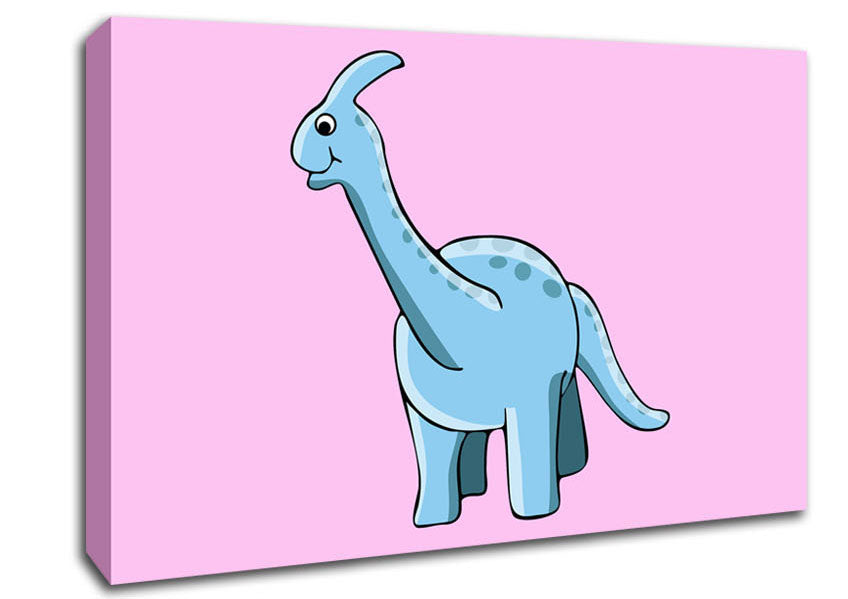 Big Funny Dinosaur Pink Canvas Wall Art