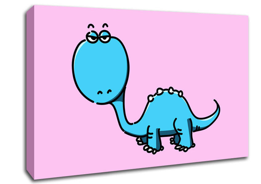 Dinosaur Not Impressed Pink Canvas Wall Art