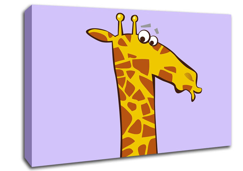Funny Confused Zebra Lilac Canvas Wall Art