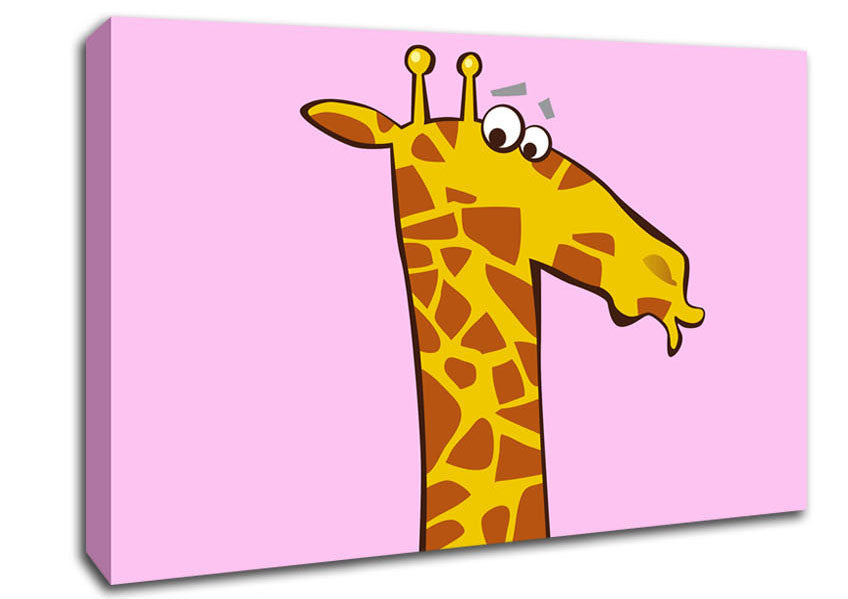 Funny Confused Zebra Pink Canvas Wall Art